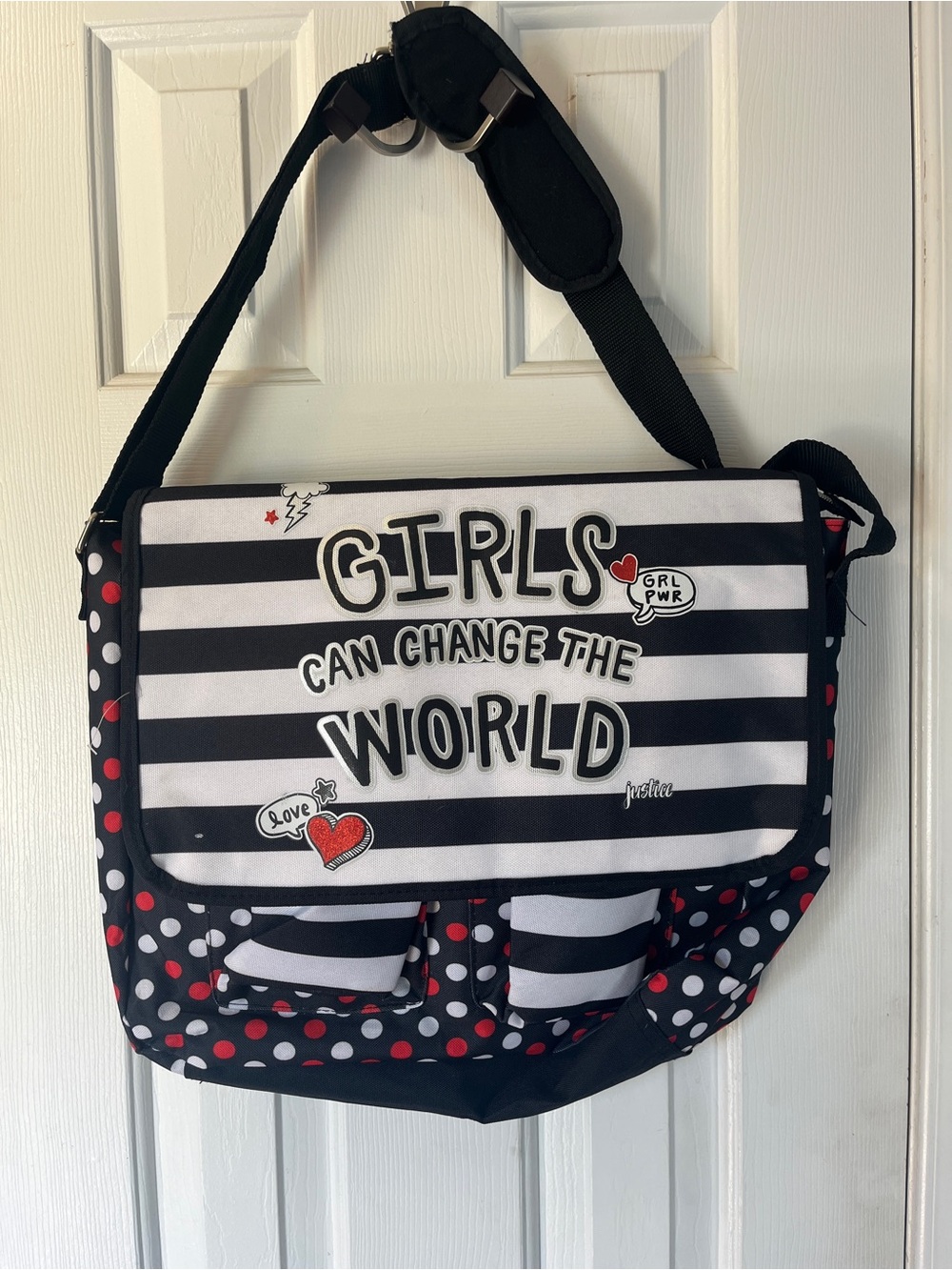 Justice Girls Can Change the World Messenger Bag NWOT